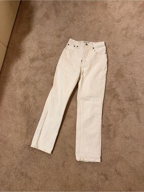 Abercrombie & Fitch White High-Rise Jeans with Button Fly